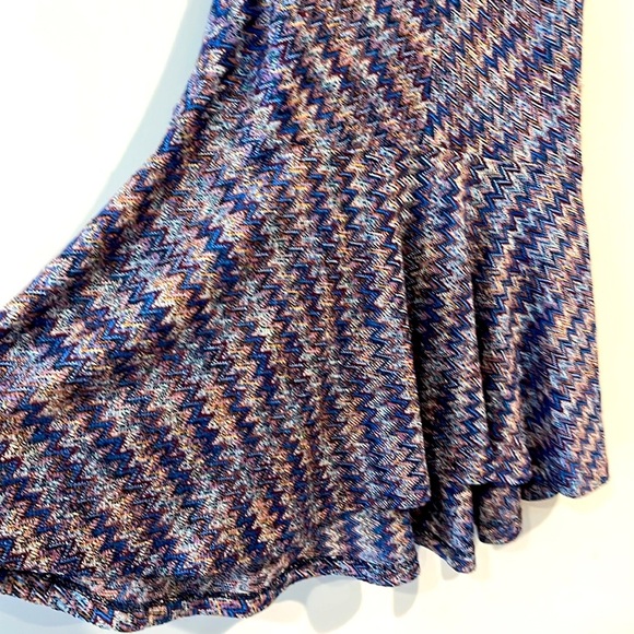 Anthropologie Maeve Westwater Chevron Knit Flowy Dress Sleeveless Blue Purple - Picture 6 of 10